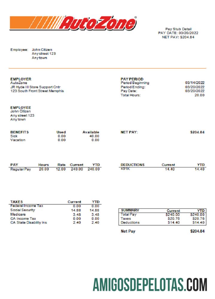 Empresa varejista de automóveis da Auto Zone dos EUA baixar para verificação
